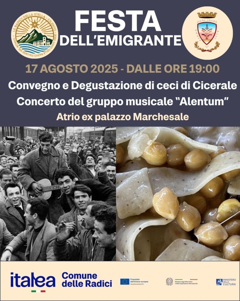 A Cicerale (SA), convegno sul Turismo delle Radici e degustazione dei ceci.